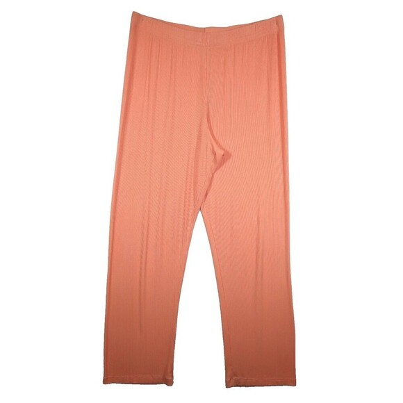 Skims Ribbed Lounge Wear Pants Wider Leg Peach Ribbed Modal Stretch XL - Picture 1 of 9